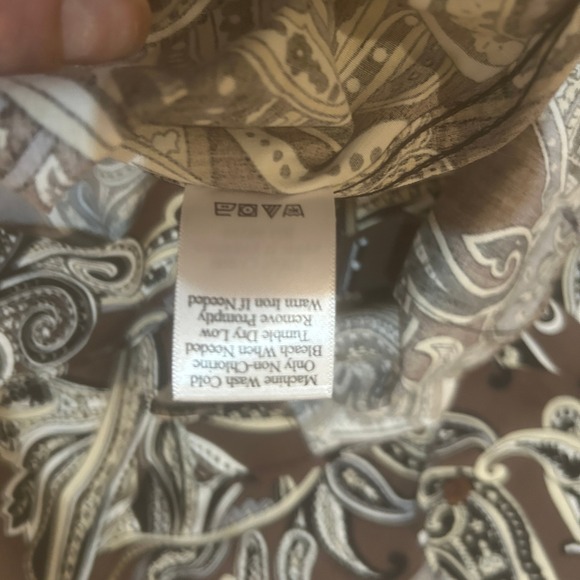 Coldwater Creed Shirt Womens 2X Brown Paisley 3/4 Slv Mature Office Business - Picture 9 of 10